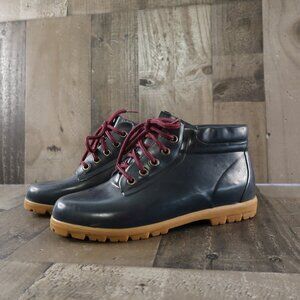 Lands End Womans Size 7 Medium Dark Blue Rubber Duck Boots